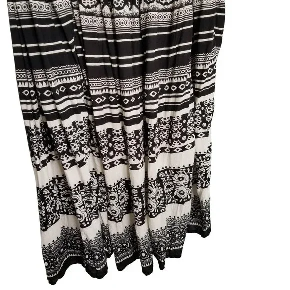 UNITi Size L to XXL Skirt Rayon BoHo Maxi Stretch Drawstring Waist Floral Print - Picture 4 of 5